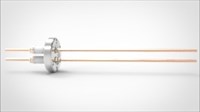 FA11666 Ввод вакуумный электрический 2х штырьковый на фланце CF1.33, 5 кВ, 55 А, диаметр штырька 0,094'', материал штырьков медь, материал корпуса нержавеющая сталь, без ответной части 0352011655500948