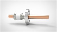 FA12036 Ввод вакуумный электрический 1 штырьковый на фланце CF2.75, 8 кВ, 800 А, диаметр штырька 0,75'', материал штырьков медь, материал корпуса нержавеющая сталь 0351014088000758