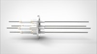 FA11823-02 Ввод вакуумный электрический 4х штырьковый на фланце KF40, 14 кВ, 28 А, диаметр штырька 0,094'', материал штырьков молибден, материал корпуса нержавеющая сталь 03540140142800948