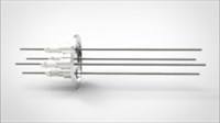 FA12247-02 Ввод вакуумный электрический 4х штырьковый на фланце KF40, 5 кВ, 28 А, диаметр штырька 0,094'', материал штырьков молибден, материал корпуса нержавеющая сталь 0354024052800948