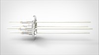 FA12247-03 Ввод вакуумный электрический 4х штырьковый на фланце KF40, 5 кВ, 16,5 А, диаметр штырька 0,094'', материал штырьков никель, материал корпуса нержавеющая сталь 03540240516500948