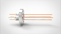 FA12445 Ввод вакуумный электрический 4х штырьковый на фланце CF2.75, 5 кВ, 100 А, диаметр штырька 0,154'', материал штырьков медь, материал корпуса нержавеющая сталь 03540140510001548