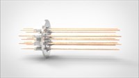 FA12692 Ввод вакуумный электрический 12 штырьковый на фланце KF50, 5 кВ, 55 А, диаметр штырька 0,094'', материал штырьков медь, материал корпуса нержавеющая сталь 03512025055500948