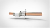 FA12851 Ввод вакуумный электрический 1 штырьковый на фланце KF40, 8 кВ, 800 А, диаметр штырька 0,75'', материал штырьков медь, материал корпуса нержавеющая сталь 0351024088000758