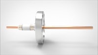FA12780 Ввод вакуумный электрический 1 штырьковый на фланце CF2.75, 12 кВ, 185 А, диаметр штырька 0,25'', материал штырьков медь, материал корпуса нержавеющая сталь 03510140121850258