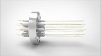FA13103-03 Ввод вакуумный электрический 12 штырьковый на фланце CF3.375, 20 кВ, 16,5 А, диаметр штырька 0,094'', материал штырьков никель, материал корпуса нержавеющая сталь 0351201502016500948