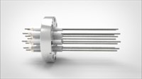 FA13103-02 Ввод вакуумный электрический 12 штырьковый на фланце CF3.375, 20 кВ, 26 А, диаметр штырька 0,094'', материал штырьков молибден, материал корпуса нержавеющая сталь FA13103-02