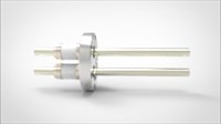 FA13205-03 Ввод вакуумный электрический 2х штырьковый на фланце CF2.75, 8 кВ, 98 А, диаметр штырька 0,375'', материал штырьков никель, материал корпуса нержавеющая сталь 0352014089803758