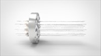FA13123-04 Ввод вакуумный электрический 12 штырьковый на фланце CF3.375, 5 кВ, 3,6 А, диаметр штырька 0,094'', материал штырьков нержавеющая сталь, материал корпуса нержавеющая сталь 03512015053600948