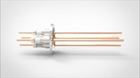 FA13248 Ввод вакуумный электрический 4х штырьковый на фланце KF40, 5 кВ, 100 А, диаметр штырька 0,154'', материал штырьков медь, материал корпуса нержавеющая сталь 03540240510001548