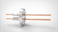 FA13230 Ввод вакуумный электрический 2х штырьковый на фланце CF2.75, 12 кВ, 185 А, диаметр штырька 0,25'', материал штырьков медь, материал корпуса нержавеющая сталь 03520140121850258