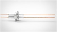 FA13275 Ввод вакуумный электрический 2х штырьковый на фланце CF1.33, 12 кВ, 55 А, диаметр штырька 0,094'', материал штырьков медь, материал корпуса нержавеющая сталь 03520116125500948