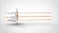 FA13460 Ввод вакуумный электрический 4х штырьковый на фланце KF40, 10 кВ, 26 А, диаметр штырька 0,094'', материал штырьков медь, материал корпуса нержавеющая сталь 03540240102600948
