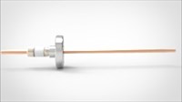 FA13865 Ввод вакуумный электрический 1 штырьковый на фланце CF1.33, 5 кВ, 100 А, диаметр штырька 0,154'', материал штырьков медь, материал корпуса нержавеющая сталь 03510116510001548