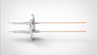 FA13906-04 Ввод вакуумный электрический 2х штырьковый на фланце KF40, 20 кВ, 3,6 А, диаметр штырька 0,094'', материал штырьков нержавеющая сталь, материал корпуса нержавеющая сталь 0352024020360094