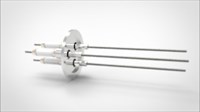 FA13907-02 Ввод вакуумный электрический 3х штырьковый на фланце KF40, 20 кВ, 26 А, диаметр штырька 0,094'', материал штырьков молибден, материал корпуса нержавеющая сталь 03530240202600948