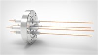 FA14101 Ввод вакуумный электрический 4х штырьковый на фланце CF2.75, 20 кВ, 26 А, диаметр штырька 0,094'', материал штырьков медь, материал корпуса нержавеющая сталь 03540140202600948