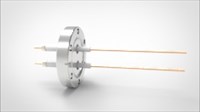 FA14055 Ввод вакуумный электрический 2х штырьковый на фланце CF2.75, 20 кВ, 26 А, диаметр штырька 0,094'', материал штырьков медь, материал корпуса нержавеющая сталь FA14055