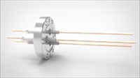 FA14146 Ввод вакуумный электрический 3х штырьковый на фланце CF2.75, 14 кВ, 55 А, диаметр штырька 0,094'', материал штырьков медь, материал корпуса нержавеющая сталь 03530140145500948