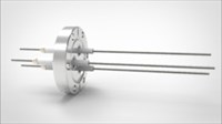 FA14146-02 Ввод вакуумный электрический 3х штырьковый на фланце CF2.75, 14 кВ, 28 А, диаметр штырька 0,094'', материал штырьков молибден, материал корпуса нержавеющая сталь 03530140142800948