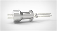 FA14262 Ввод вакуумный электрический 4х штырьковый на фланце KF16, 5 кВ, 4,8 А, диаметр штырька 0,062'', материал штырьков алюмель, материал корпуса нержавеющая сталь 0354021654800628