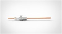FA14321 Ввод вакуумный электрический 1 штырьковый на фланце NPT 1/2, 5 кВ, 185 А, диаметр штырька 0,25'', материал штырьков медь, материал корпуса нержавеющая сталь 035151850258