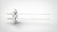 FA14401-03 Ввод вакуумный электрический 2х штырьковый на фланце KF40, 10 кВ, 16,5 А, диаметр штырька 0,094'', материал штырьков никель, материал корпуса нержавеющая сталь 035202401016500948