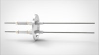 FA14412-02 Ввод вакуумный электрический 2х штырьковый на фланце KF40, 14 кВ, 28 А, диаметр штырька 0,094'', материал штырьков молибден, материал корпуса нержавеющая сталь 03520240142800948