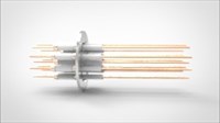 FA14467 Ввод вакуумный электрический 12 штырьковый на фланце KF50, 12 кВ, 55 А, диаметр штырька 0,094'', материал штырьков медь, материал корпуса нержавеющая сталь 035120250125500948