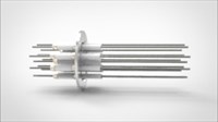 FA14467-02 Ввод вакуумный электрический 12 штырьковый на фланце KF50, 12 кВ, 28 А, диаметр штырька 0,094'', материал штырьков молибден, материал корпуса нержавеющая сталь 035120250122800948