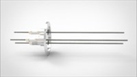 FA14924-02 Ввод вакуумный электрический 3х штырьковый на фланце KF40, 5 кВ, 28 А, диаметр штырька 0,094'', материал штырьков молибден, материал корпуса нержавеющая сталь 0353024052800948