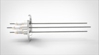 FA14925-02 Ввод вакуумный электрический 3х штырьковый на фланце KF40, 10 кВ, 26 А, диаметр штырька 0,094'', материал штырьков молибден, материал корпуса нержавеющая сталь 03530240102600948