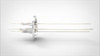 FA14924-03 Ввод вакуумный электрический 3х штырьковый на фланце KF40, 5 кВ, 16,5 А, диаметр штырька 0,094'', материал штырьков никель, материал корпуса нержавеющая сталь 03530240516500948