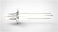 FA14925-03 Ввод вакуумный электрический 3х штырьковый на фланце KF40, 10 кВ, 16,5 А, диаметр штырька 0,094'', материал штырьков никель, материал корпуса нержавеющая сталь 035302401016500948