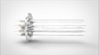 FA14935-04 Ввод вакуумный электрический 12 штырьковый на фланце KF50, 10 кВ, 3,6 А, диаметр штырька 0,094'', материал штырьков нержавеющая сталь, материал корпуса нержавеющая сталь 035120250103600948