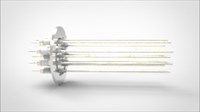 FA14935-03 Ввод вакуумный электрический 12 штырьковый на фланце KF50, 10 кВ, 16,5 А, диаметр штырька 0,094'', материал штырьков никель, материал корпуса нержавеющая сталь 0351202501016500948
