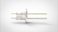 FA14944-03 Ввод вакуумный электрический 2х штырьковый на фланце KF50, 8 кВ, 98 А, диаметр штырька 0,375'', материал штырьков никель, материал корпуса нержавеющая сталь 0352025089803758