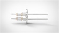 FA14944-04 Ввод вакуумный электрический 2х штырьковый на фланце KF50, 8 кВ, 21 А, диаметр штырька 0,375'', материал штырьков нержавеющая сталь, материал корпуса нержавеющая сталь 0352025082103758