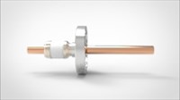 FA26032 Ввод вакуумный электрический 1 штырьковый на фланце CF2.75, 8 кВ, 470 А, диаметр штырька 0,5'', материал штырьков Медь, материал корпуса нержавеющая сталь 035101408470058
