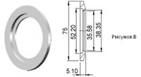 Фланец KF50 (NW50) с отверстием под трубу 1,5 дюйма, нержавеющая сталь 304L 02020149501508