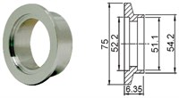 Фланец-втулка под вварку KF50 (NW50) длиной 6,35 мм, нержавеющая сталь 304L 0202014115018