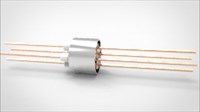 FA10593 Ввод вакуумный электрический 4х штырьковый под приварку, 3 кВ, 27 А, диаметр штырька 0,05'', материал штырьков медь, материал корпуса нержавеющая сталь 03543270058