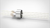 FA10597-03 Ввод вакуумный электрический 4х штырьковый под приварку, 6 кВ, 8,2 А, диаметр штырька 0,05'', материал штырьков никель, материал корпуса нержавеющая сталь 03546820058