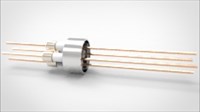 FA10597 Ввод вакуумный электрический 4х штырьковый под приварку, 6 кВ, 27 А, диаметр штырька 0,05'', материал штырьков медь, материал корпуса нержавеющая сталь 03546270058