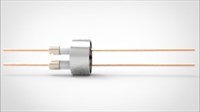 FA10598 Ввод вакуумный электрический 2х штырьковый под приварку, 6 кВ, 27 А, диаметр штырька 0,05'', материал штырьков медь, материал корпуса нержавеющая сталь 03526270058