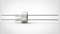 FA10598-02 Ввод вакуумный электрический 2х штырьковый под приварку, 6 кВ, 13,5 А, диаметр штырька 0,05'', материал штырьков молибден, материал корпуса нержавеющая сталь 035261350058