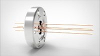 FA11640 Ввод вакуумный электрический 4х штырьковый на фланце CF1.33, 2 кВ, 16 А, диаметр штырька 0,032“, материал штырьков медь, материал корпуса нержавеющая сталь 0354011621600328