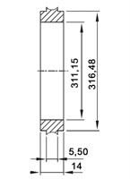 Кольцо центрирующее ISO320 (алюминий) 0302013233208