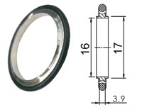 Кольцо центрирующее KF16 (NW16) с витоновым уплотнением, алюминий 020201426168
