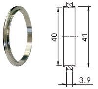 Кольцо центрирующее KF40 (NW40), нержавеющая сталь 304L 0202014254018